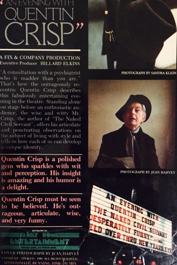 An Evening with Quentin Crisp Juliste