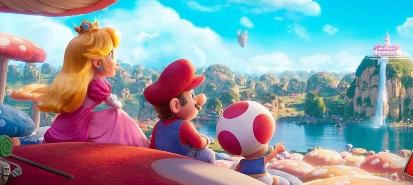 Peach Mario ja Toad.
